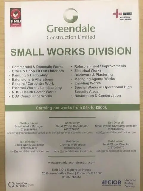 A new flyer for the Small Works Division