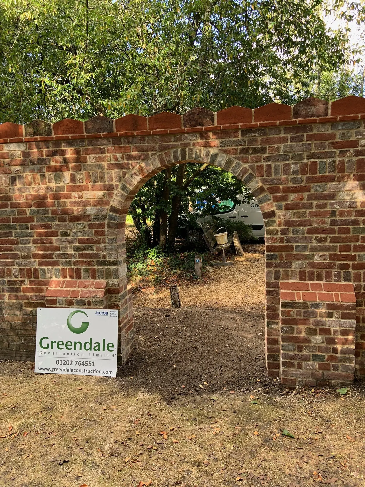 Highcliffe Castle gets a garden wall repair from Greendale!